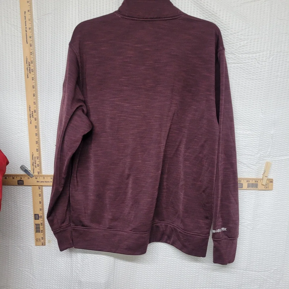 Ariat Mens AriatTEK Cold Series Quarter Zip Pullover Maroon Heather Size M